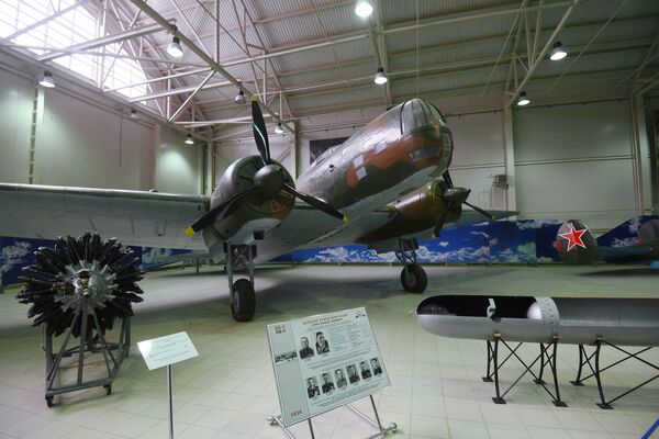 نمایشگاه هواپیماهای جنگ کبیر میهنی در دوران شوروی در موزه مرکزی هوافضا در مونینو
بمب‌افکن دب-3 - اسپوتنیک ایران  