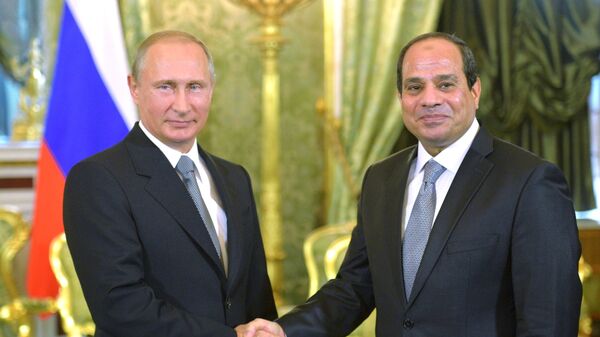 Президент РФ В.Путин встретился президентом Египта А.Ф.ас-Сиси - اسپوتنیک ایران  