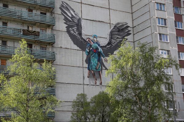 نقاشی بر دیوار ساختمانی در ادینتسووا، مسکو
 - اسپوتنیک ایران  