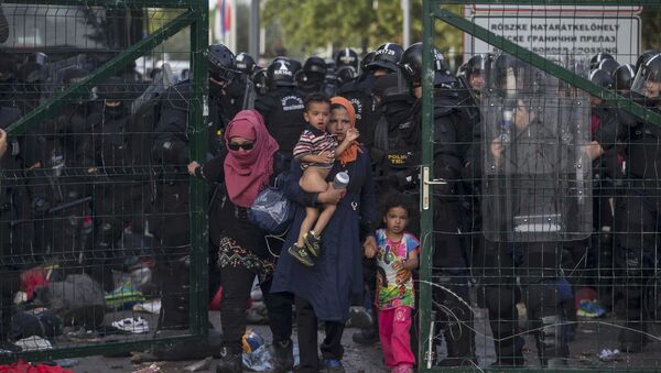 Мигранты на границе с Венгрией - اسپوتنیک ایران  
