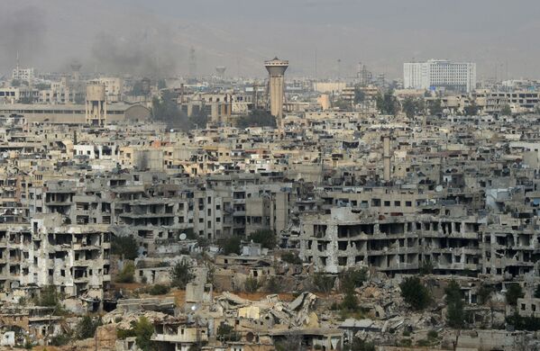 منظره محله جوبار دمشق که در دست شبه نظامیان گروه جبهه نصرت تست - اسپوتنیک ایران  