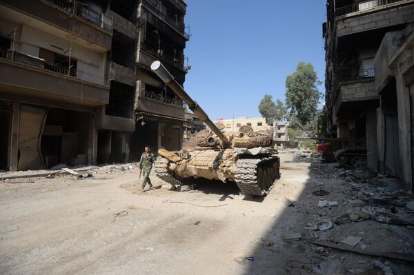 تجهیزات جنگی لشگر چهارم ارتش سوریه در حومه درعا - اسپوتنیک ایران  