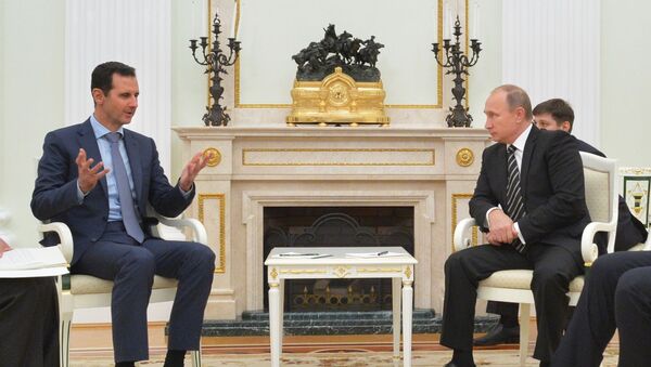Президент Сирии Башар Асад и президент России Владимир Путин на встрече в Кремле - اسپوتنیک ایران  