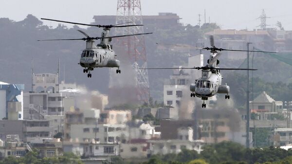 Американские вертолеты CH-46 на базе Футэмма в Японии - اسپوتنیک ایران  