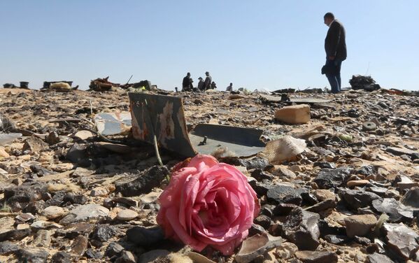 گل رز در محل سانحه ی هواپیمای روسی Airbus A321 در مصر - اسپوتنیک ایران  