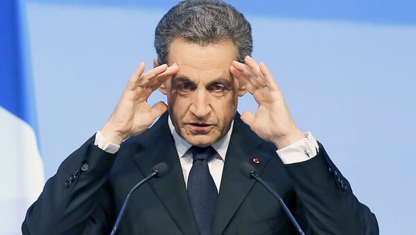 Французский экс-президент Николя Саркози во время открытия предвыборной кампании во Франции - اسپوتنیک ایران  